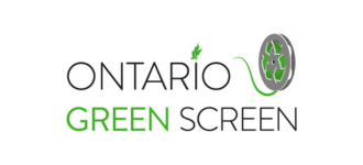 Ontario Green Screen Logo de Ontario Green Screen avec une bobine de film à sa droite