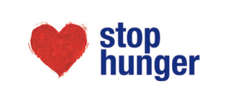 Stop Hunger stop hunger logo avec un coeur à sa gauche.